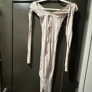 Poster girl Charlotte dress in Bone
